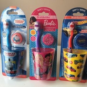 3 Brush Buddies, Cup & Brush Matching Button-Cover